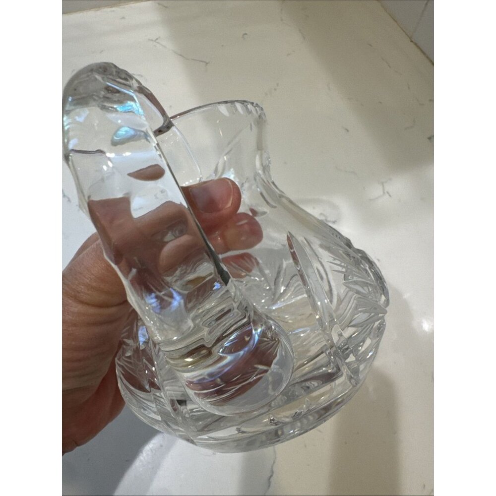 Vintage Beautiful Polish Cut Crystal Pinwheel Pattern 5" Pitcher - Picture 15 of 16